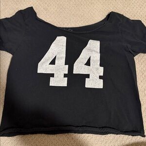 Brandy Melville Black Tee with White Print